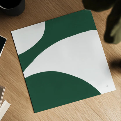 Curvilinear VII Emerald Green by Chris Paschke. Shown as a detailed flat fine art print, highlighting archival giclee quality. Available as an archival giclee rolled canvas, fine art paper, or poster print. SKU 88264a.