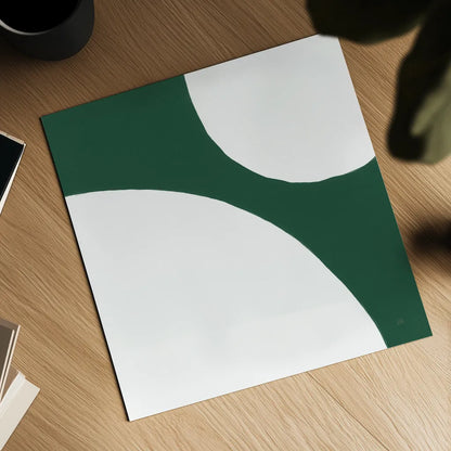 Curvilinear VIII Emerald Green by Chris Paschke. Shown as a detailed flat fine art print, highlighting archival giclee quality. Available as an archival giclee rolled canvas, fine art paper, or poster print. SKU 88265a.