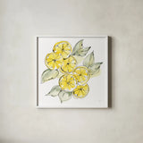 Cut Lemons II by Chris Paschke. Shown in a crisp white glass frame for a clean and minimalist style. Available as an archival giclee rolled canvas, fine art paper, or poster print. SKU 66885a.
