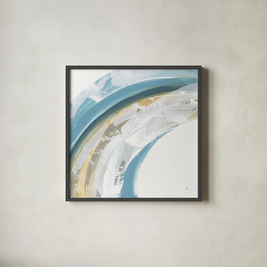 Cyclical I by Chris Paschke. Shown in a sleek black glass frame for a contemporary gallery look. Available as an archival giclee rolled canvas, fine art paper, or poster print. SKU 82266a.