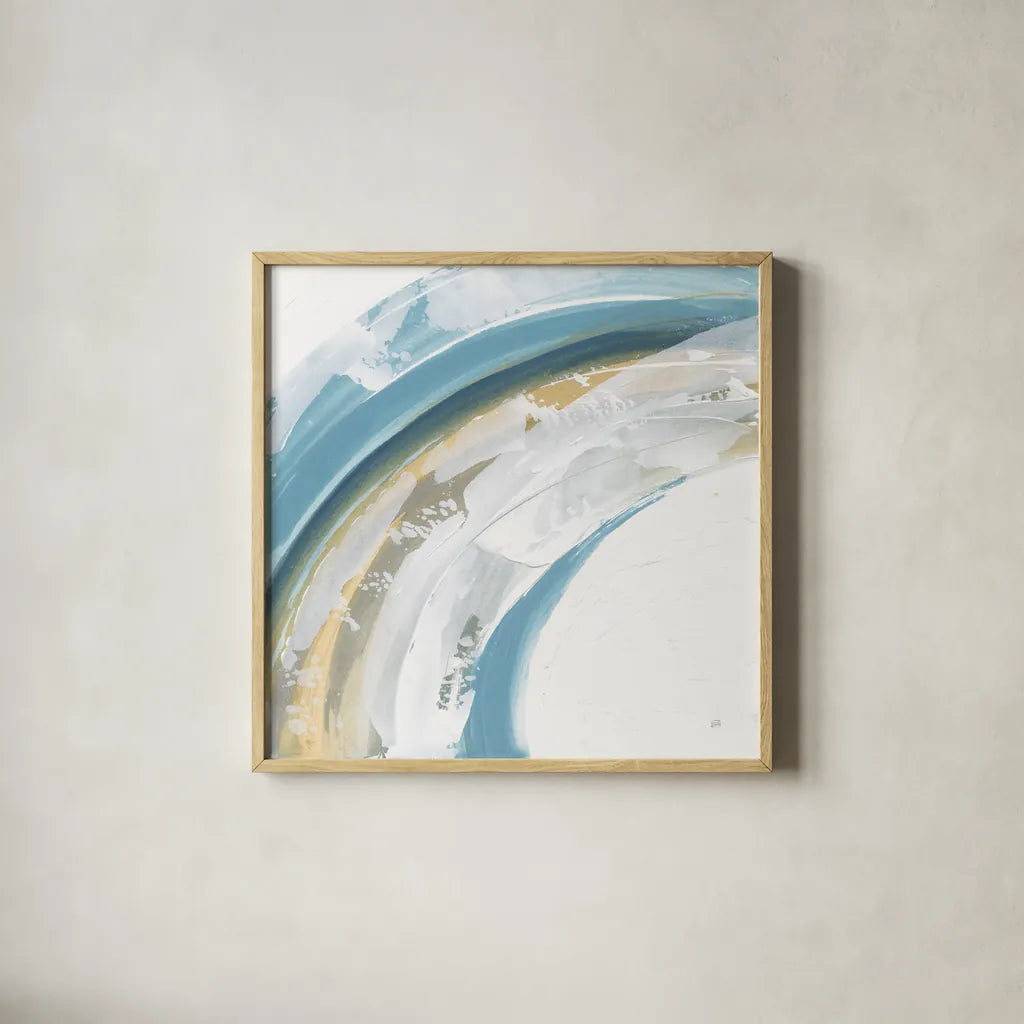 Cyclical I by Chris Paschke. Shown in a natural wood glass frame for a timeless modern aesthetic. Available as an archival giclee rolled canvas, fine art paper, or poster print. SKU 82266a.
