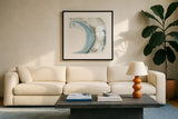 Cyclical II by Chris Paschke. Displayed in a glass frame with matte in a clean modern living room. Available as an archival giclee rolled canvas, fine art paper, or poster print. SKU 82267a.