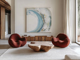 Cyclical II by Chris Paschke. Shown as extra-large giant wall art in a modern living room. Available as an archival giclee rolled canvas, fine art paper, or poster print. SKU 82267a.