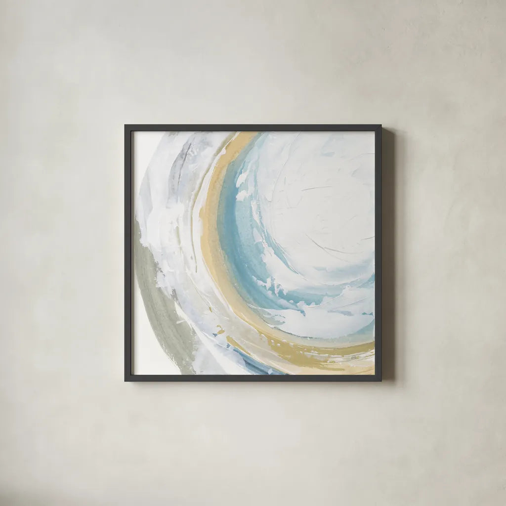Cyclical III by Chris Paschke. Shown in a sleek black glass frame for a contemporary gallery look. Available as an archival giclee rolled canvas, fine art paper, or poster print. SKU 82268a.