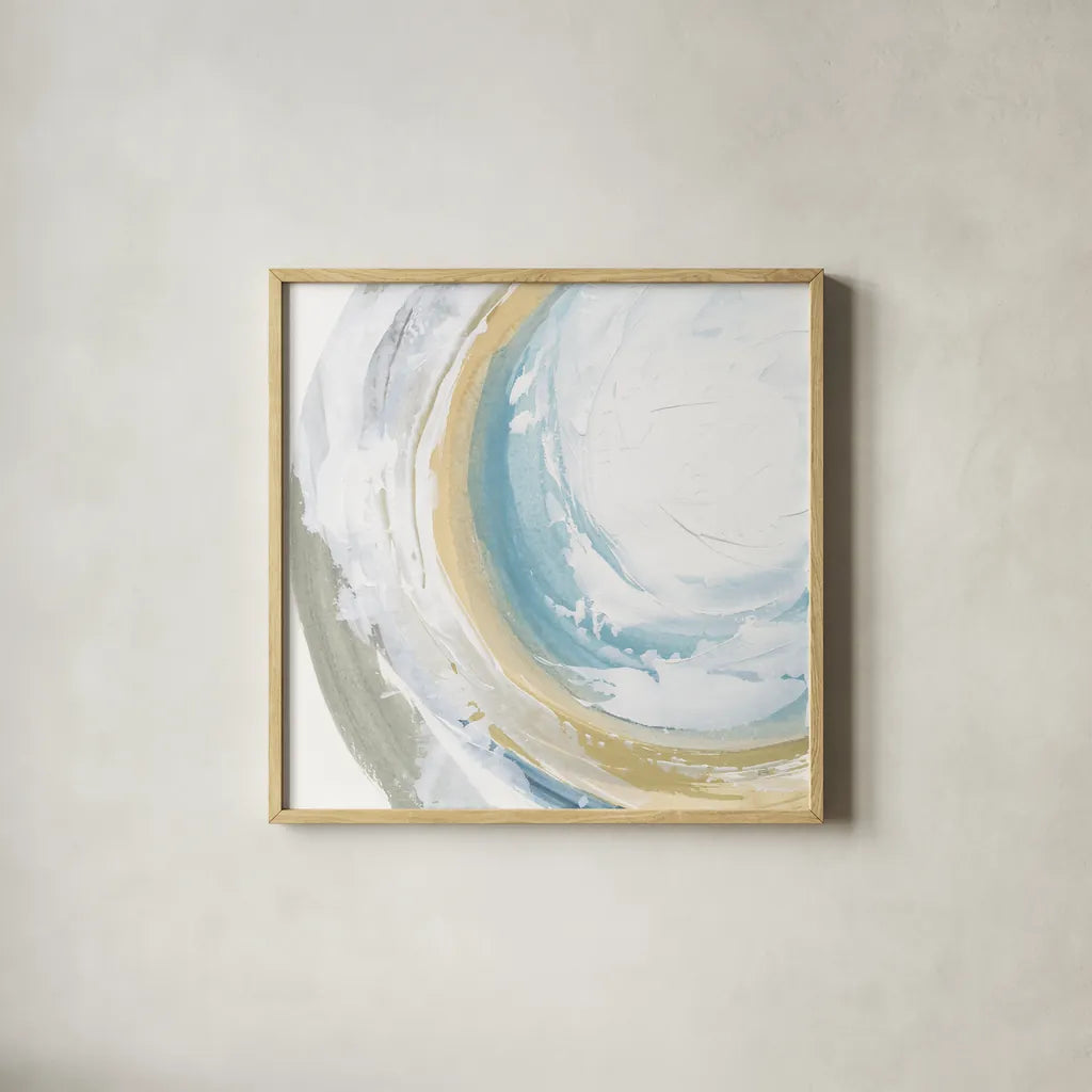Cyclical III by Chris Paschke. Shown in a natural wood glass frame for a timeless modern aesthetic. Available as an archival giclee rolled canvas, fine art paper, or poster print. SKU 82268a.
