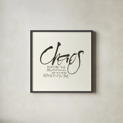 Daily Saying II by Chris Paschke. Shown in a sleek black glass frame for a contemporary gallery look. Available as an archival giclee rolled canvas, fine art paper, or poster print. SKU 59402a.