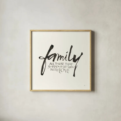 Daily Saying III by Chris Paschke. Shown in a natural wood glass frame for a timeless modern aesthetic. Available as an archival giclee rolled canvas, fine art paper, or poster print. SKU 59403a.