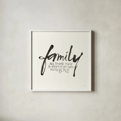 Daily Saying III by Chris Paschke. Shown in a crisp white glass frame for a clean and minimalist style. Available as an archival giclee rolled canvas, fine art paper, or poster print. SKU 59403a.