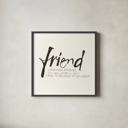 Daily Saying IV by Chris Paschke. Shown in a sleek black glass frame for a contemporary gallery look. Available as an archival giclee rolled canvas, fine art paper, or poster print. SKU 59404a.