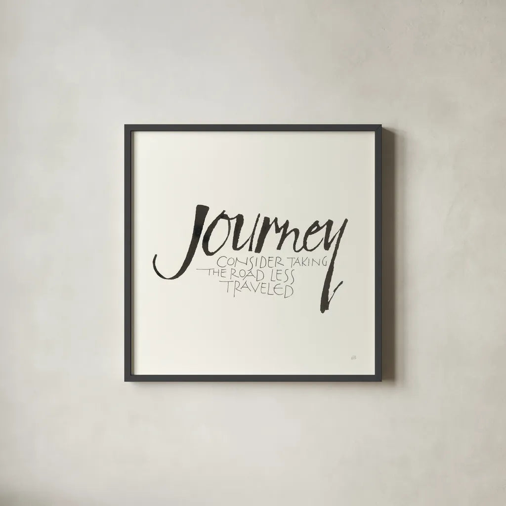 Daily Saying IX by Chris Paschke. Shown in a sleek black glass frame for a contemporary gallery look. Available as an archival giclee rolled canvas, fine art paper, or poster print. SKU 59409a.