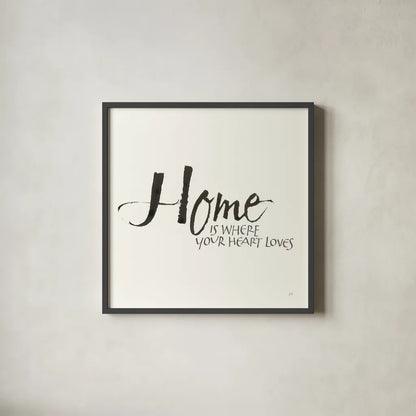 Daily Saying V by Chris Paschke. Shown in a sleek black glass frame for a contemporary gallery look. Available as an archival giclee rolled canvas, fine art paper, or poster print. SKU 59405a.