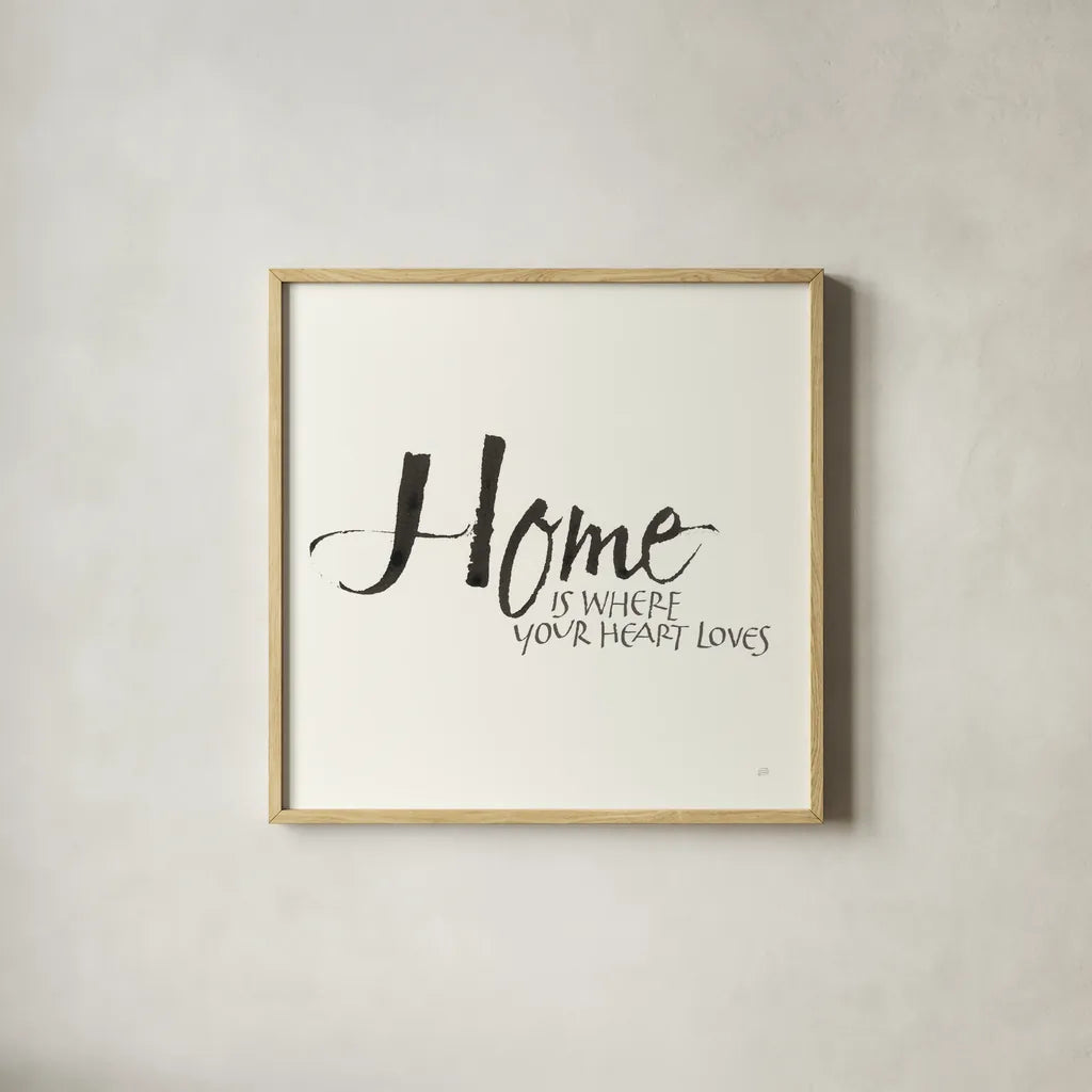 Daily Saying V by Chris Paschke. Shown in a natural wood glass frame for a timeless modern aesthetic. Available as an archival giclee rolled canvas, fine art paper, or poster print. SKU 59405a.