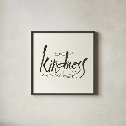 Daily Saying VI by Chris Paschke. Shown in a sleek black glass frame for a contemporary gallery look. Available as an archival giclee rolled canvas, fine art paper, or poster print. SKU 59406a.