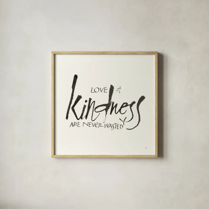 Daily Saying VI by Chris Paschke. Shown in a natural wood glass frame for a timeless modern aesthetic. Available as an archival giclee rolled canvas, fine art paper, or poster print. SKU 59406a.