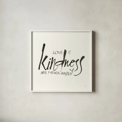 Daily Saying VI by Chris Paschke. Shown in a crisp white glass frame for a clean and minimalist style. Available as an archival giclee rolled canvas, fine art paper, or poster print. SKU 59406a.