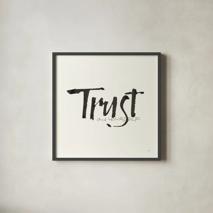 Daily Saying VII by Chris Paschke. Shown in a sleek black glass frame for a contemporary gallery look. Available as an archival giclee rolled canvas, fine art paper, or poster print. SKU 59407a.