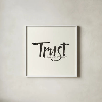 Daily Saying VII by Chris Paschke. Shown in a crisp white glass frame for a clean and minimalist style. Available as an archival giclee rolled canvas, fine art paper, or poster print. SKU 59407a.