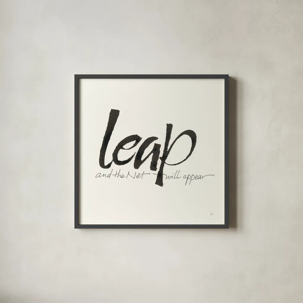 Daily Saying VIII by Chris Paschke. Shown in a sleek black glass frame for a contemporary gallery look. Available as an archival giclee rolled canvas, fine art paper, or poster print. SKU 59408a.