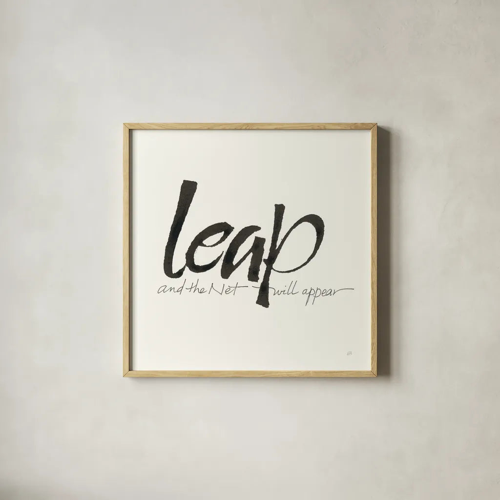 Daily Saying VIII by Chris Paschke. Shown in a natural wood glass frame for a timeless modern aesthetic. Available as an archival giclee rolled canvas, fine art paper, or poster print. SKU 59408a.