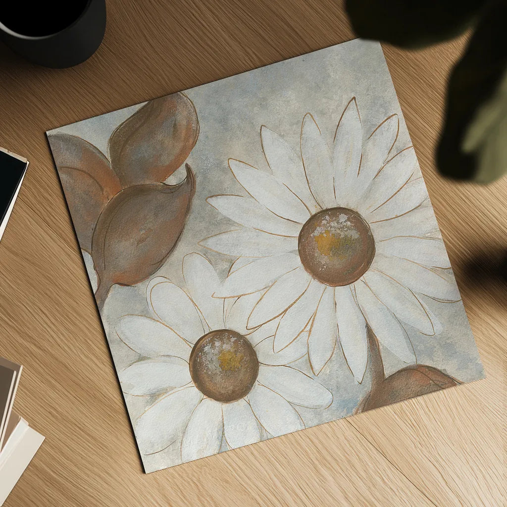 Daisy Do I Neutral by Chris Paschke. Shown as a detailed flat fine art print, highlighting archival giclee quality. Available as an archival giclee rolled canvas, fine art paper, or poster print. SKU 39338a.