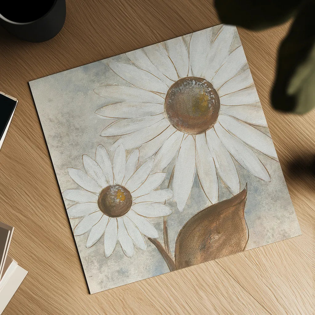 Daisy Do III Neutral by Chris Paschke. Shown as a detailed flat fine art print, highlighting archival giclee quality. Available as an archival giclee rolled canvas, fine art paper, or poster print. SKU 39340a.