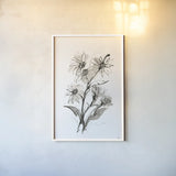 Daisy I by Chris Paschke. shown as a paper print in a white frame. Available as a archival giclee rolled canvas, fine art paper, or poster print. SKU 74372h.
