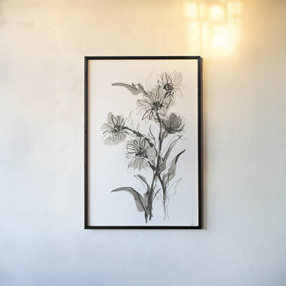 Daisy II by Chris Paschke. shown as a paper print in a black flame. Available as a archival giclee rolled canvas, fine art paper, or poster print. SKU 74373h.