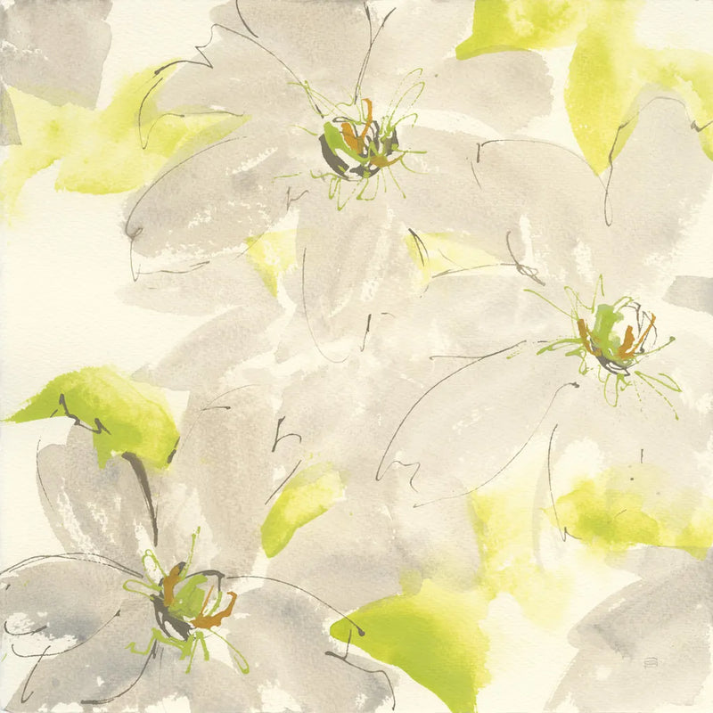 Dancing Clematis I by Chris Paschke. SKU 47267a. Archival Giclee Fine art print for wall decor.