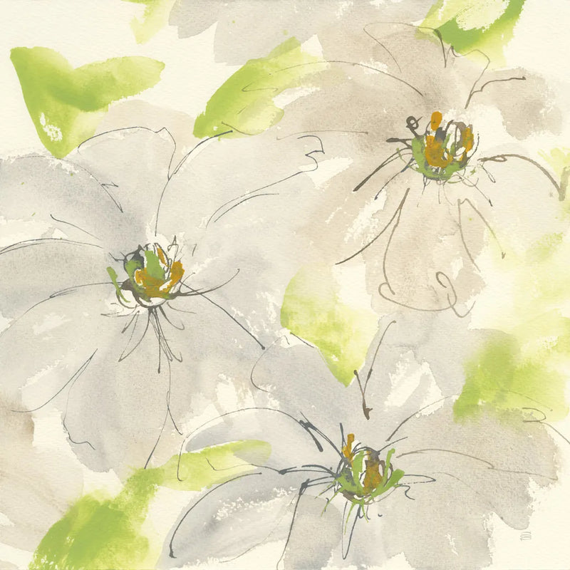 Dancing Clematis II by Chris Paschke. SKU 47268a. Archival Giclee Fine art print for wall decor.