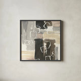 Dancing Squares I by Chris Paschke. Shown in a sleek black glass frame for a contemporary gallery look. Available as an archival giclee rolled canvas, fine art paper, or poster print. SKU 32531a.