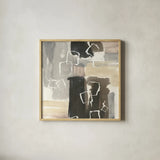 Dancing Squares I by Chris Paschke. Shown in a natural wood glass frame for a timeless modern aesthetic. Available as an archival giclee rolled canvas, fine art paper, or poster print. SKU 32531a.