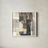 Dancing Squares II by Chris Paschke. Shown in a crisp white glass frame for a clean and minimalist style. Available as an archival giclee rolled canvas, fine art paper, or poster print. SKU 32532a.