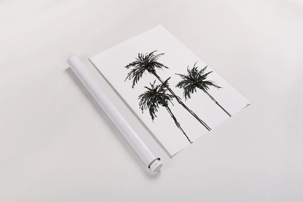 Dark Palms I by Chris Paschke. shown as a rolled paper print. Available as archival giclee rolled canvas, fine art paper, or poster print. SKU 78874h.