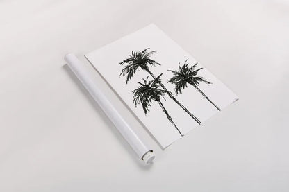 Dark Palms I by Chris Paschke. shown as a rolled paper print. Available as archival giclee rolled canvas, fine art paper, or poster print. SKU 78874h.