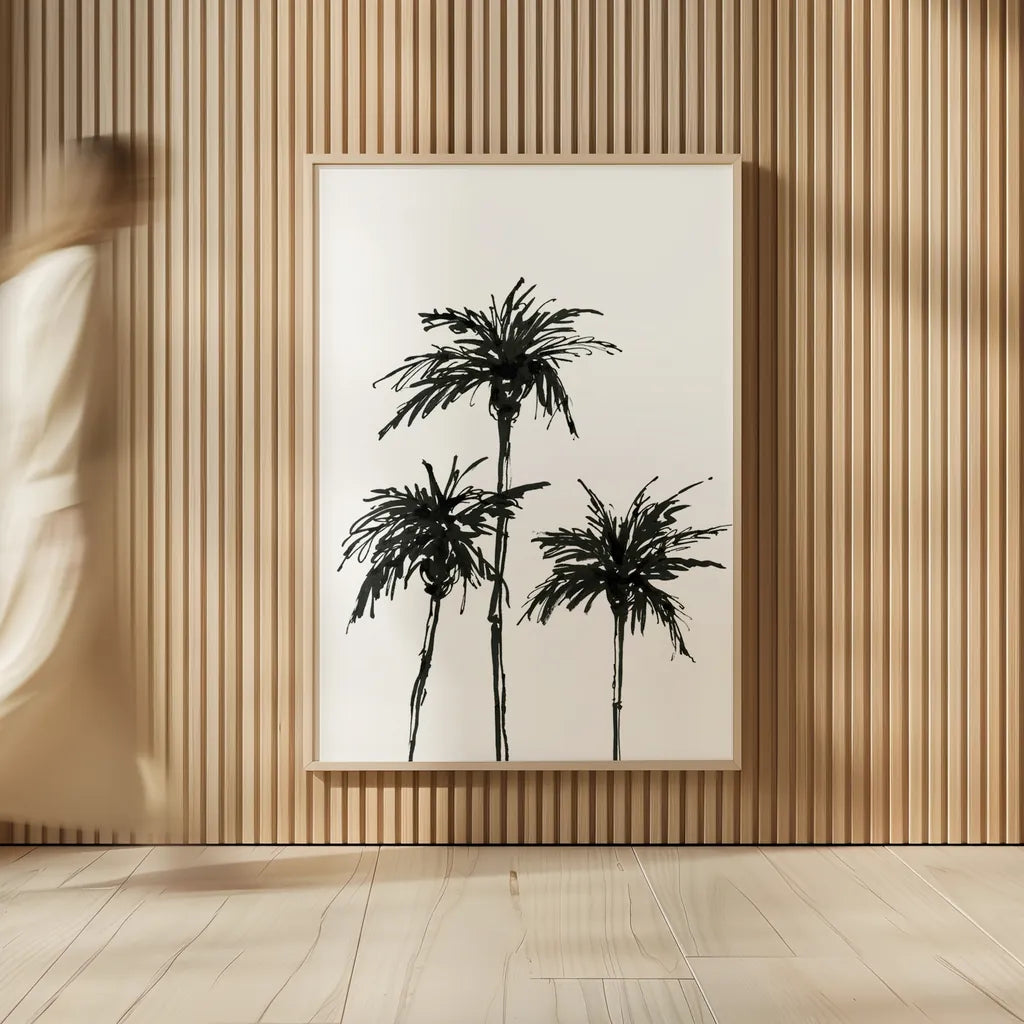 Dark Palms I by Chris Paschke. shown as over sized large wall art. Available as an archival giclee rolled canvas, fine art paper, or poster print. SKU 78874h.
