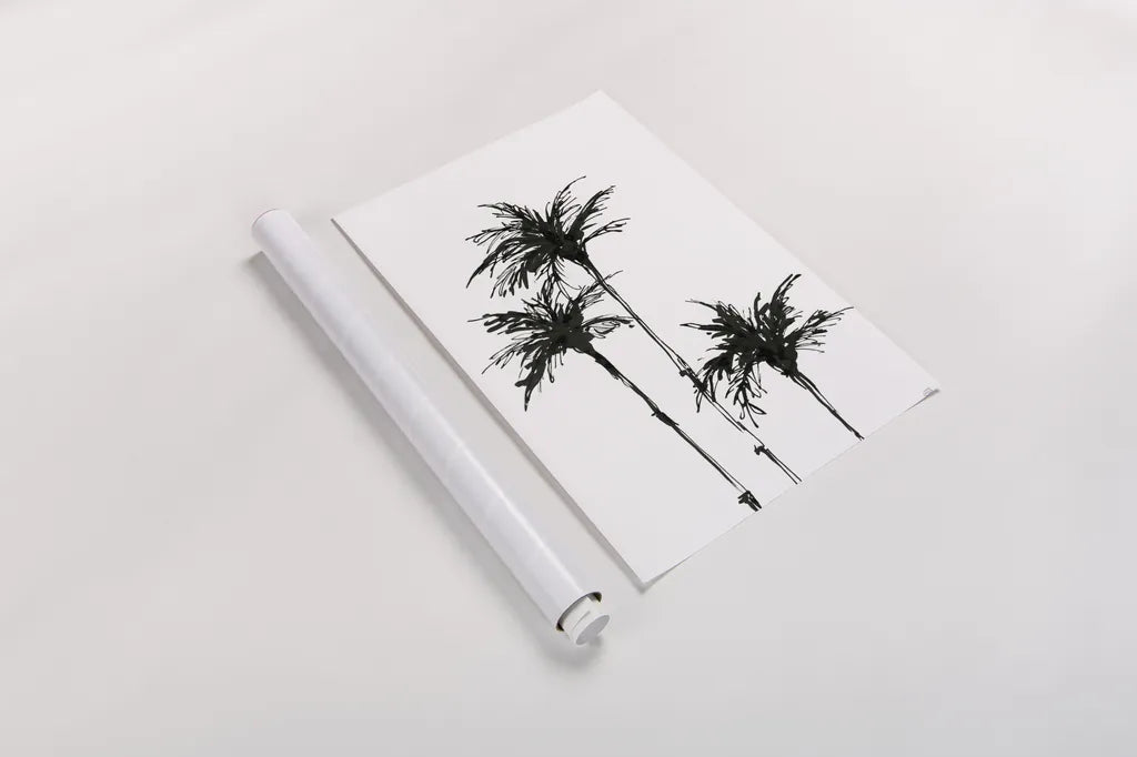 Dark Palms II by Chris Paschke. shown as a rolled paper print. Available as archival giclee rolled canvas, fine art paper, or poster print. SKU 78875h.