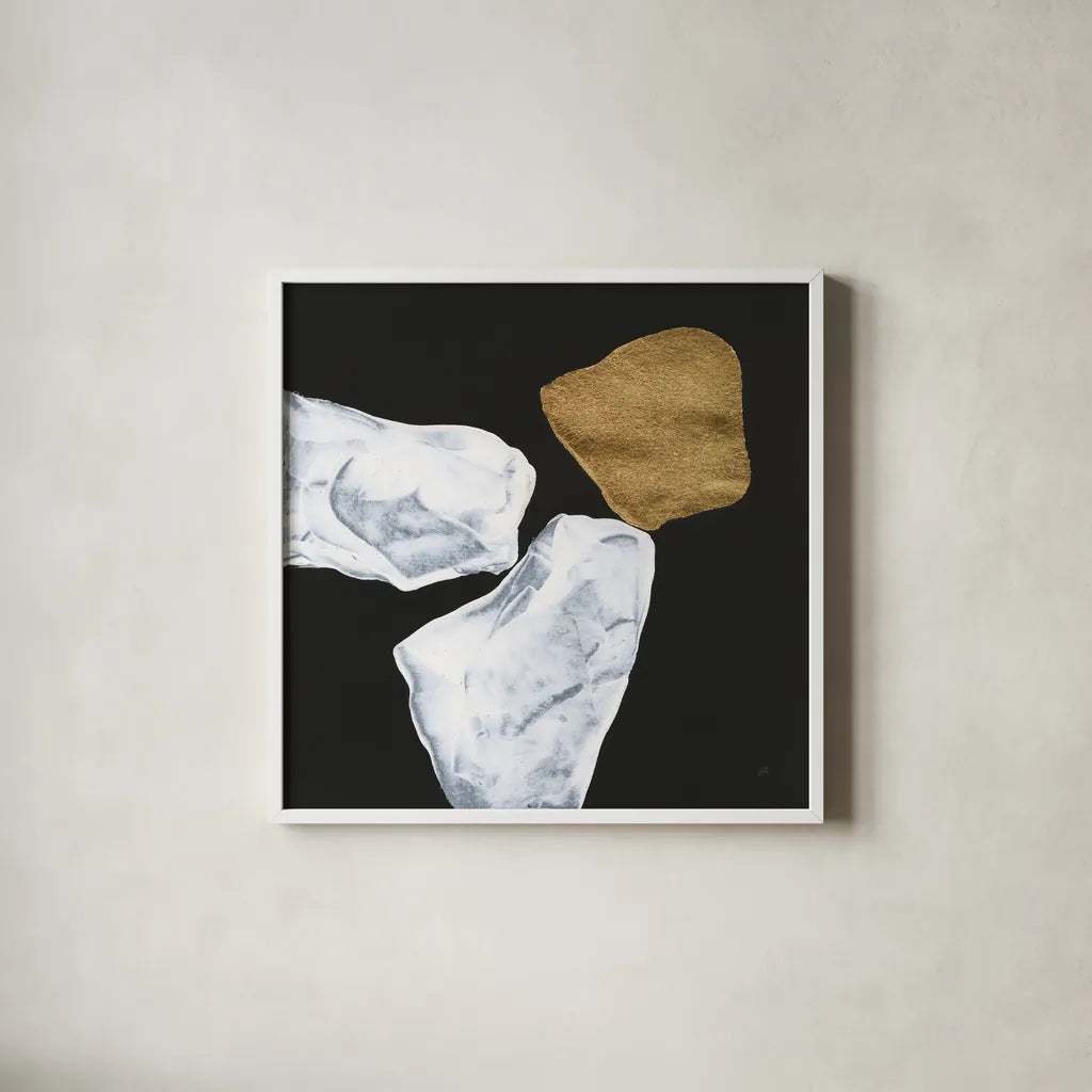 Delicate Balance IV by Chris Paschke. Shown in a crisp white glass frame for a clean and minimalist style. Available as an archival giclee rolled canvas, fine art paper, or poster print. SKU 86822a.