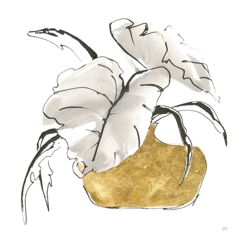 Delicate Gilded Vase II by Chris Paschke. SKU 74093a. Archival Giclee Fine art print for wall decor.