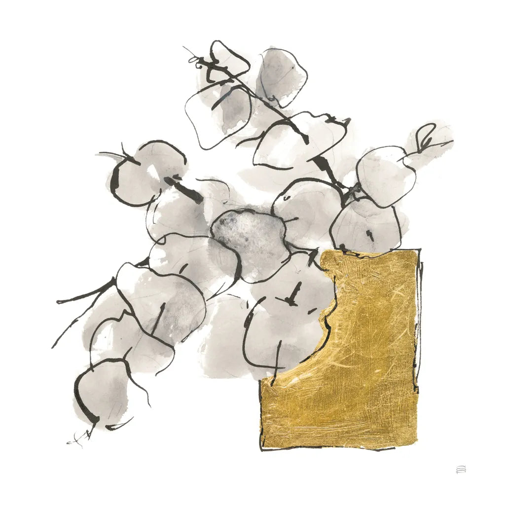 Delicate Gilded Vase IV by Chris Paschke. SKU 74095a. Archival Giclee Fine art print for wall decor.