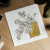 Delicate Gilded Vase IV by Chris Paschke. Shown as a detailed flat fine art print, highlighting archival giclee quality. Available as an archival giclee rolled canvas, fine art paper, or poster print. SKU 74095a.