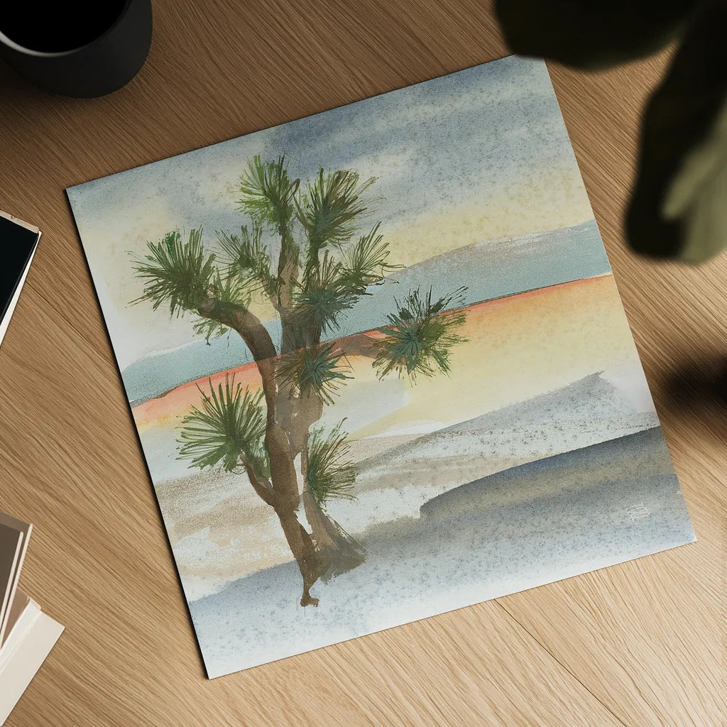 Desert Joshua Tree Cool by Chris Paschke. Shown as a detailed flat fine art print, highlighting archival giclee quality. Available as an archival giclee rolled canvas, fine art paper, or poster print. SKU 27008a.