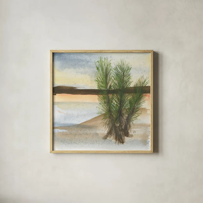 Desert Yucca by Chris Paschke. Shown in a natural wood glass frame for a timeless modern aesthetic. Available as an archival giclee rolled canvas, fine art paper, or poster print. SKU 23900a.