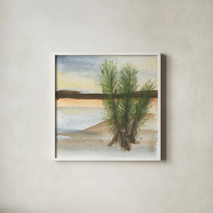 Desert Yucca by Chris Paschke. Shown in a crisp white glass frame for a clean and minimalist style. Available as an archival giclee rolled canvas, fine art paper, or poster print. SKU 23900a.