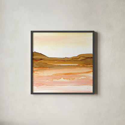 Desertscape II by Chris Paschke. Shown in a sleek black glass frame for a contemporary gallery look. Available as an archival giclee rolled canvas, fine art paper, or poster print. SKU 66759a.