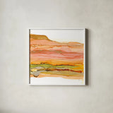 Desertscape III by Chris Paschke. Shown in a crisp white glass frame for a clean and minimalist style. Available as an archival giclee rolled canvas, fine art paper, or poster print. SKU 66760a.