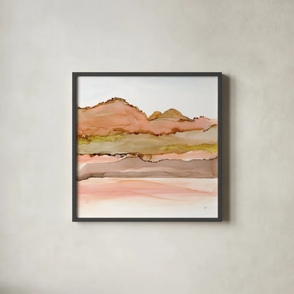Desertscape IV by Chris Paschke. Shown in a sleek black glass frame for a contemporary gallery look. Available as an archival giclee rolled canvas, fine art paper, or poster print. SKU 66761a.
