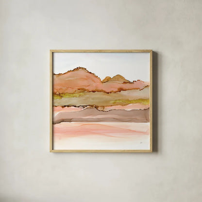 Desertscape IV by Chris Paschke. Shown in a natural wood glass frame for a timeless modern aesthetic. Available as an archival giclee rolled canvas, fine art paper, or poster print. SKU 66761a.