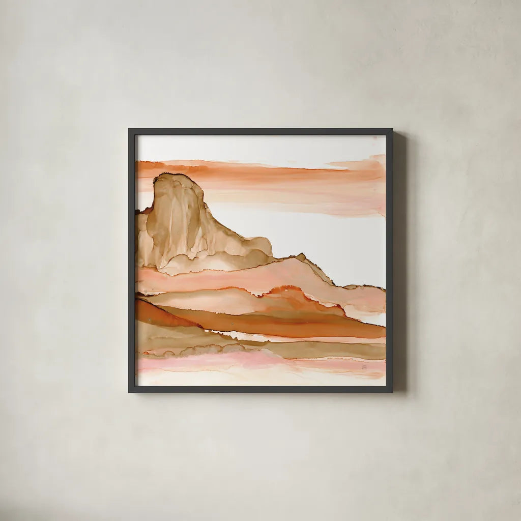 Desertscape V by Chris Paschke. Shown in a sleek black glass frame for a contemporary gallery look. Available as an archival giclee rolled canvas, fine art paper, or poster print. SKU 66762a.