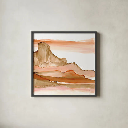 Desertscape V by Chris Paschke. Shown in a sleek black glass frame for a contemporary gallery look. Available as an archival giclee rolled canvas, fine art paper, or poster print. SKU 66762a.