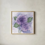 Dimensional Hydrangea I by Chris Paschke. Shown in a natural wood glass frame for a timeless modern aesthetic. Available as an archival giclee rolled canvas, fine art paper, or poster print. SKU 95438a.